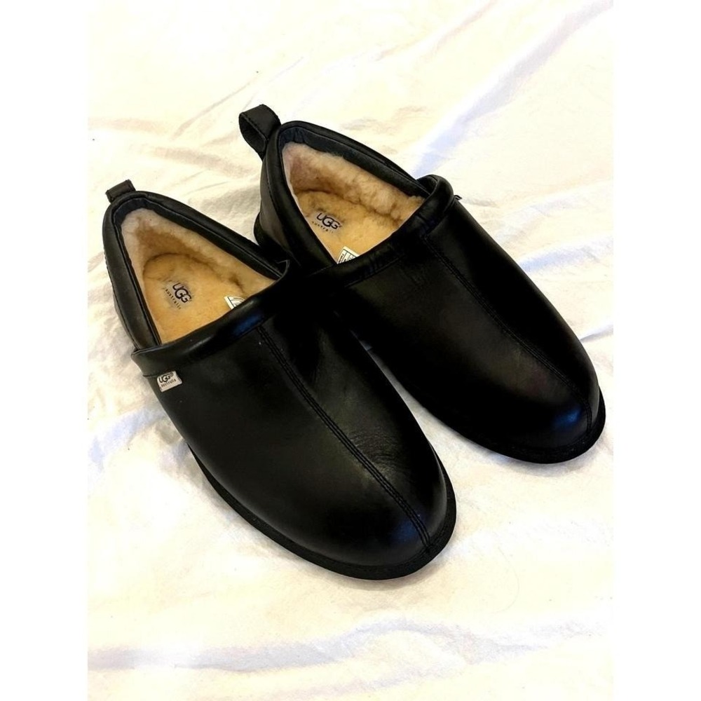 Men's Black Ugg Shearling Slippers 13